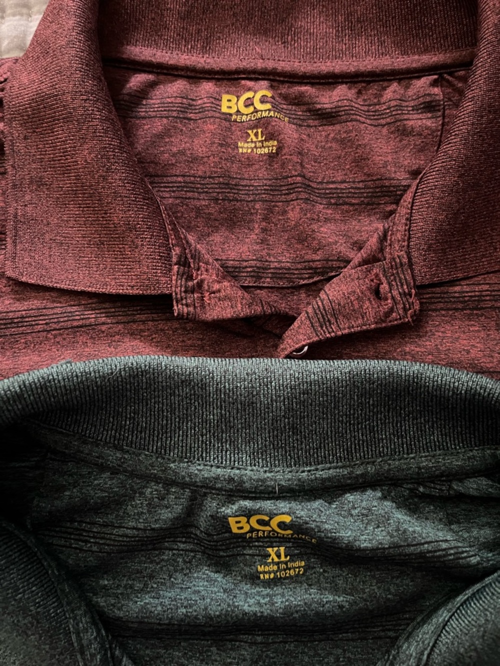 BCC Performance Polo - Burgundy and Charcoal (XL)